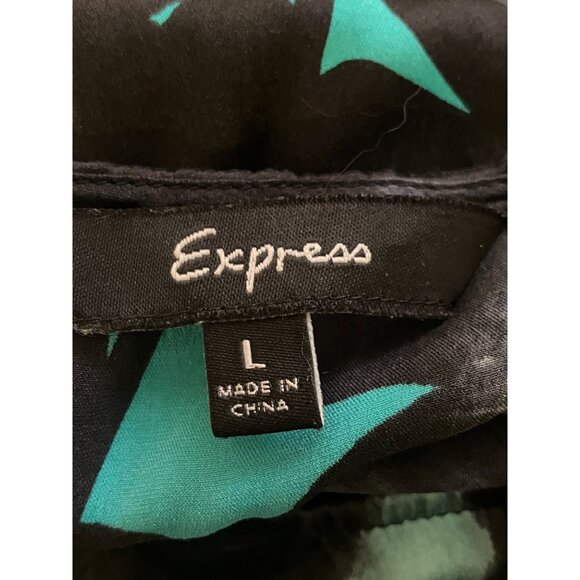 Y2K Express Silk Micro Mini Dress L Dolman Belt Stretch Grunge Glam Whimsygoth - Picture 9 of 13